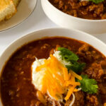 chili bowls on white board