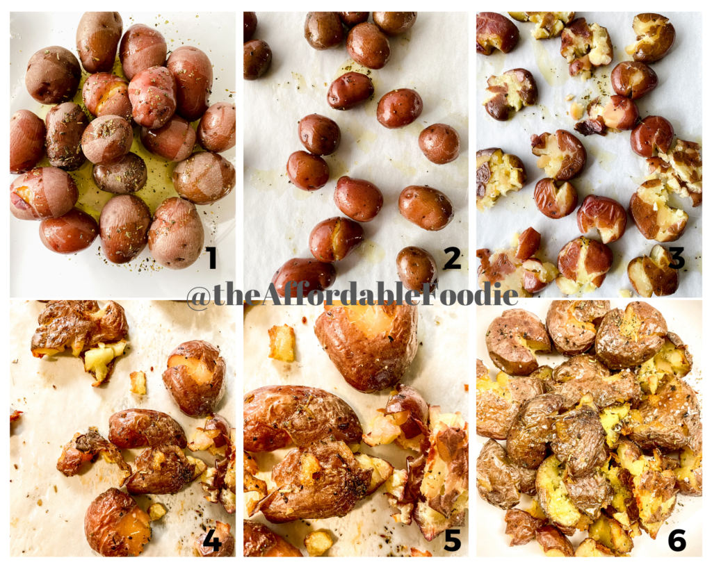 Easy Roasted Smashed Potatoes at www.theaffordablefoodie.com