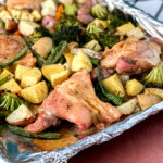Sheet Pan Roasted Chicken and Vegetables at www.theaffordablefoodie.com