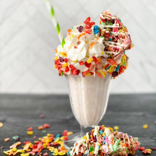 Fruity Pebble Milkshake at www.theaffordablefoodie.com