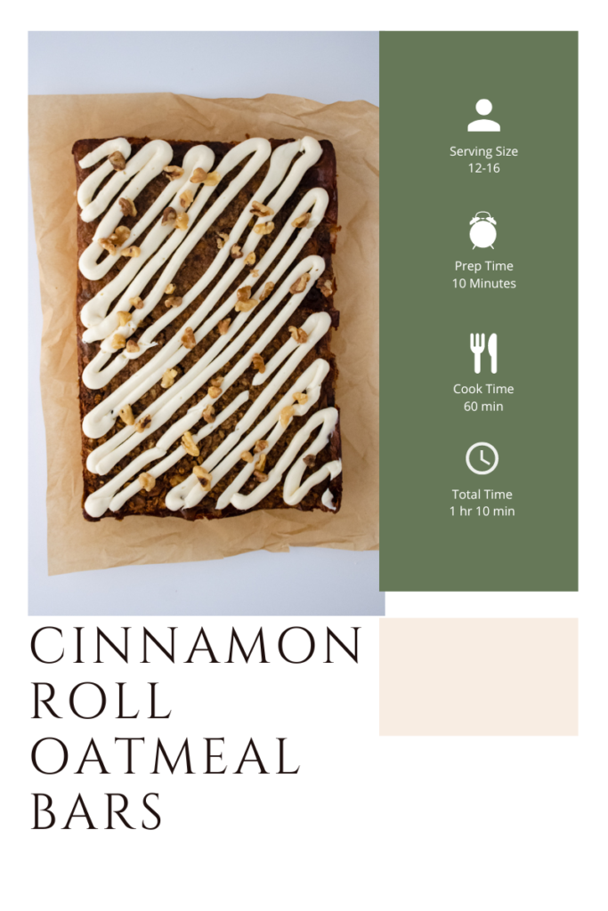 Cinnamon Roll Oatmeal Bars