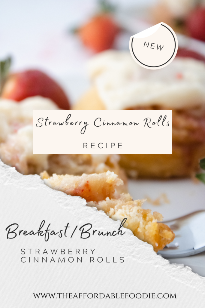 strawberry cinnamon rolls on a plate