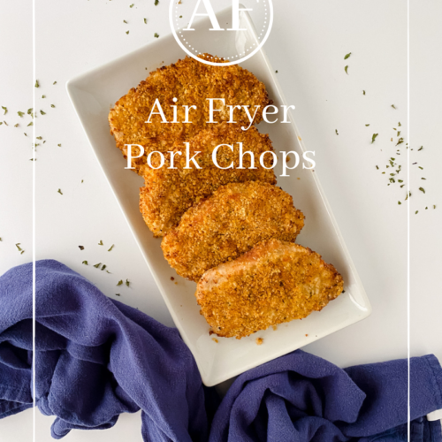Golden brown air fryer pork chops with a perfectly crisp crust and juicy, tender center, served hot for an easy and delicious weeknight meal.