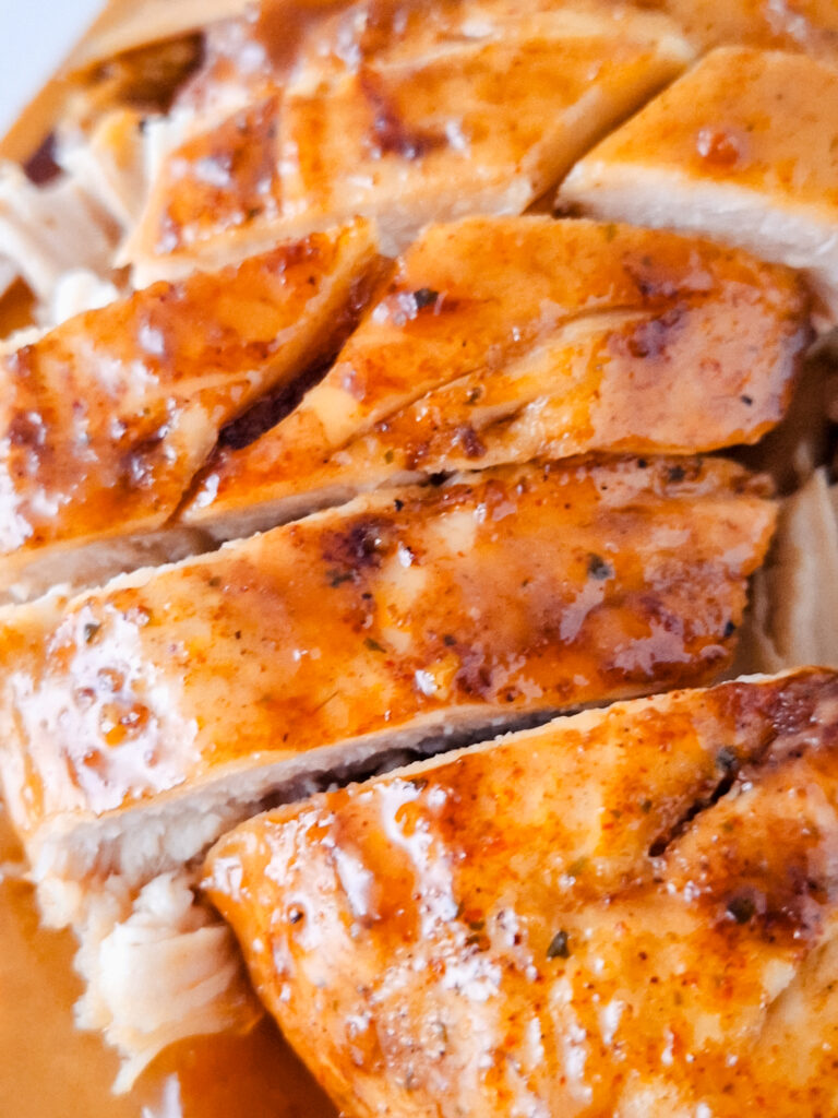 honey baked chicken sliced