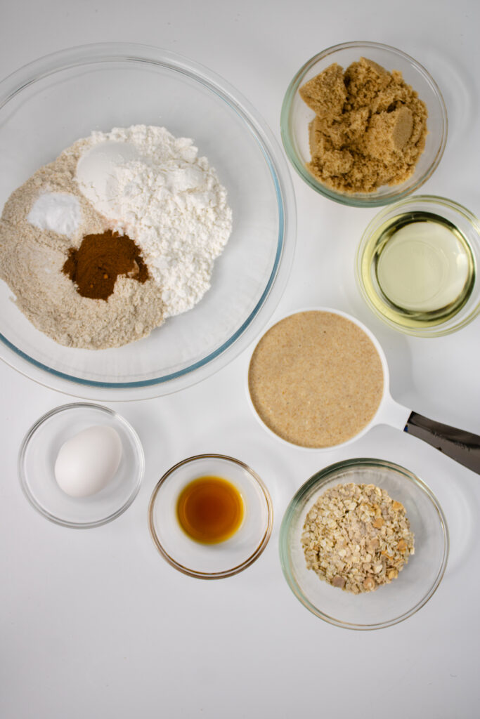 ingredients for honey glaze on white board