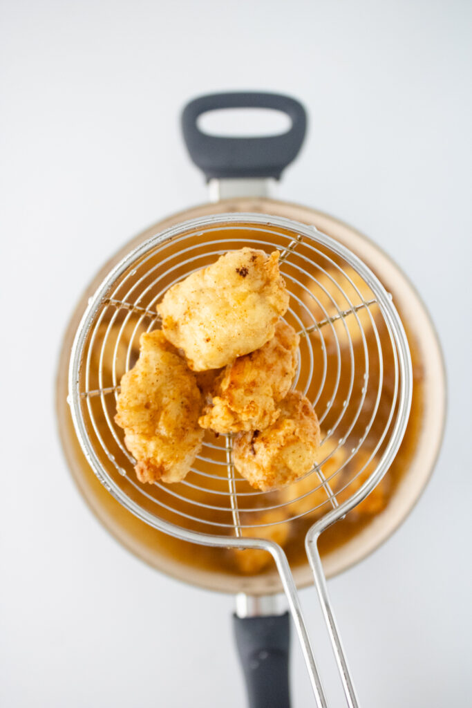 Copy Cat Chick-fil-A Chicken Nuggets fresh out of hot pan