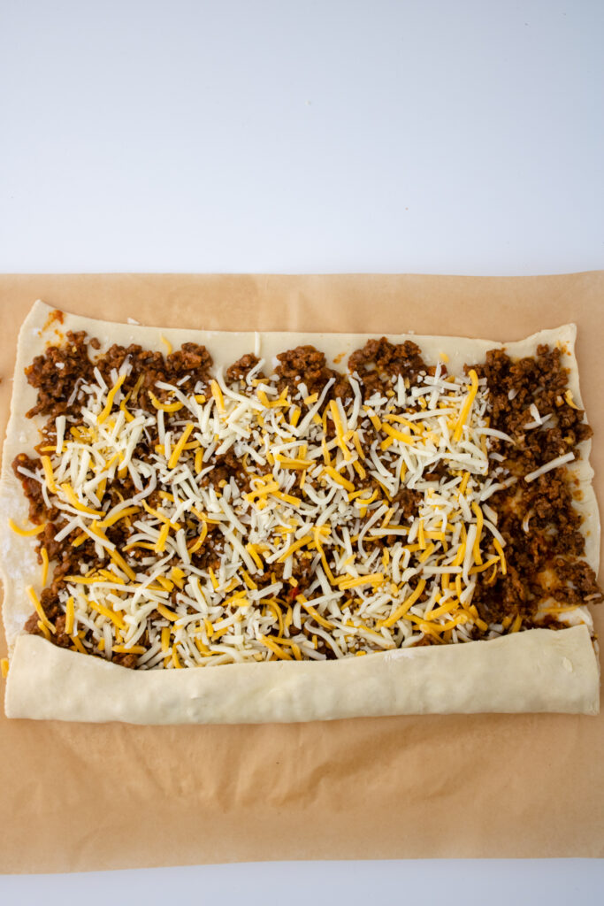 roll the meat and filling