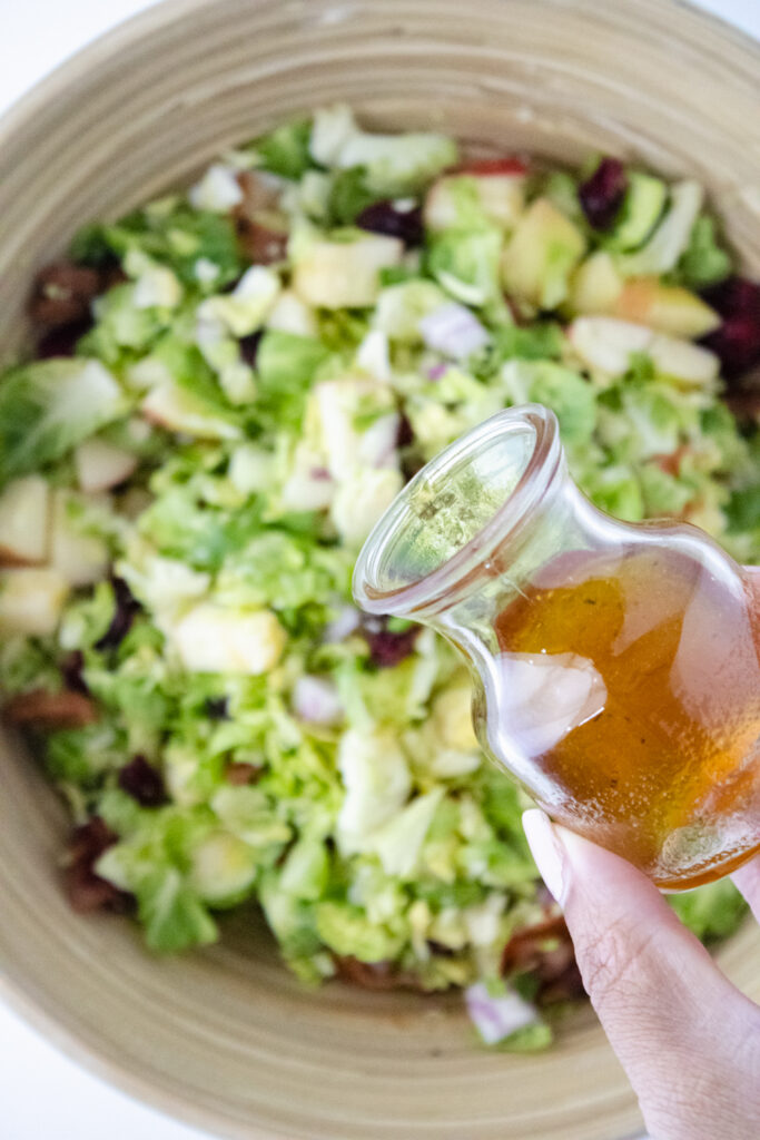 brussel sprout salad with vinaigrette
